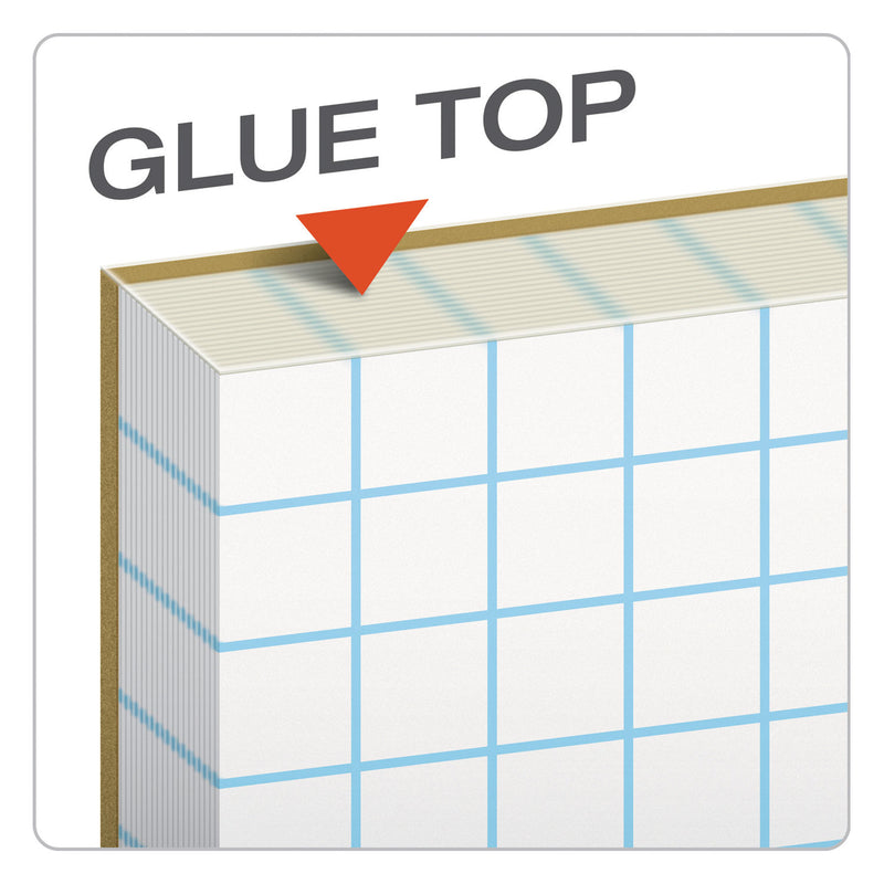 TOPS Cross Section Pads, Cross-Section Quadrille Rule (4 sq/in, 1 sq/in), 50 White 8.5 x 11 Sheets