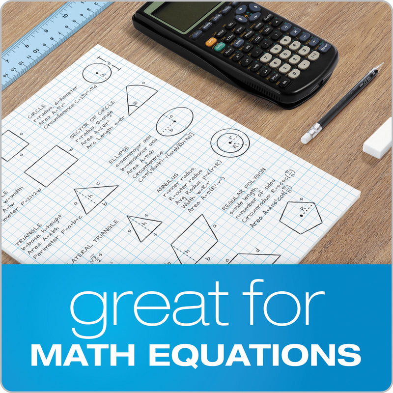 TOPS Cross Section Pads, Cross-Section Quadrille Rule (4 sq/in, 1 sq/in), 50 White 8.5 x 11 Sheets