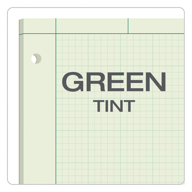 TOPS Engineering Computation Pads, Cross-Section Quadrille Rule (5 sq/in, 1 sq/in), Green Cover, 100 Green-Tint 8.5 x 11 Sheets