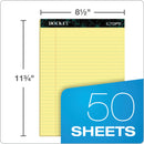 TOPS Docket Ruled Perforated Pads, Wide/Legal Rule, 50 Canary-Yellow 8.5 x 11.75 Sheets, 12/Pack