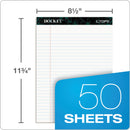 TOPS Docket Ruled Perforated Pads, Wide/Legal Rule, 50 White 8.5 x 11.75 Sheets, 6/Pack