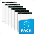 TOPS Docket Ruled Perforated Pads, Wide/Legal Rule, 50 White 8.5 x 11.75 Sheets, 6/Pack