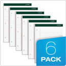TOPS Double Docket Ruled Pads, Wide/Legal Rule, 100 White 8.5 x 11.75 Sheets, 6/Pack