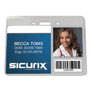 SICURIX Sicurix Proximity Badge Holder, Horizontal, 4w x 3h, Clear, 50/Pack