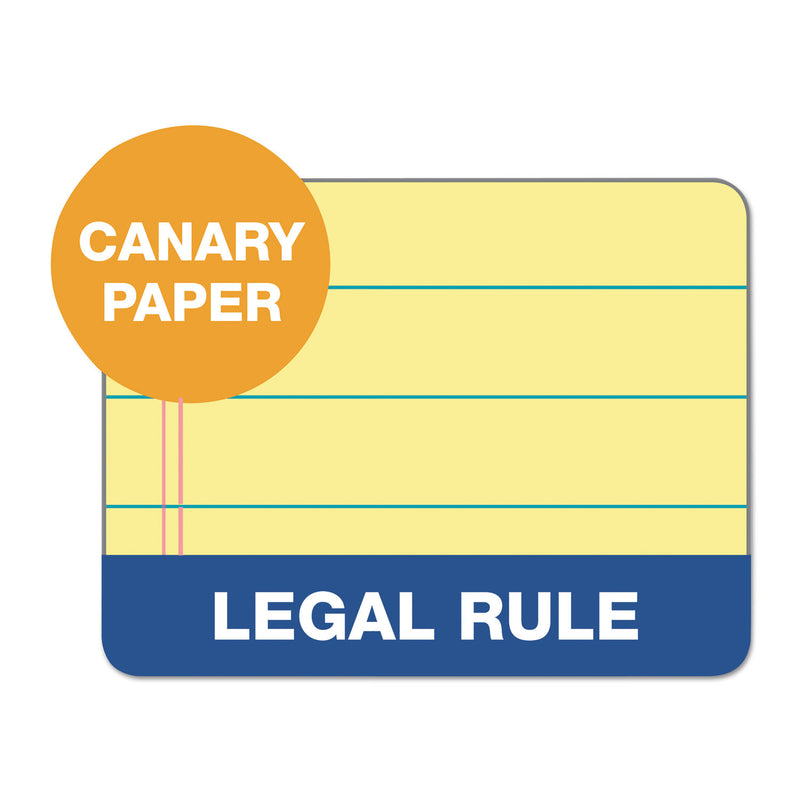 TOPS "The Legal Pad" Glue Top Pads, Wide/Legal Rule, 50 Canary-Yellow 8.5 x 11 Sheets, 12/Pack