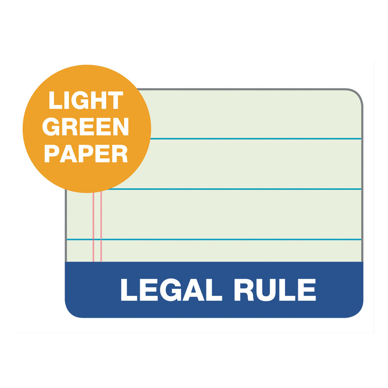 TOPS "The Legal Pad" Ruled Perforated Pads, Wide/Legal Rule, 50 Green-Tint 8.5 x 11.75 Sheets, Dozen