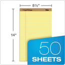 TOPS "The Legal Pad" Plus Ruled Perforated Pads with 40 pt. Back, Wide/Legal Rule, 50 Canary-Yellow 8.5 x 14 Sheets, Dozen