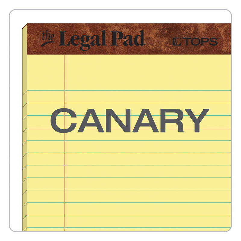 TOPS "The Legal Pad" Ruled Perforated Pads, Narrow Rule, 50 Canary-Yellow 5 x 8 Sheets, Dozen