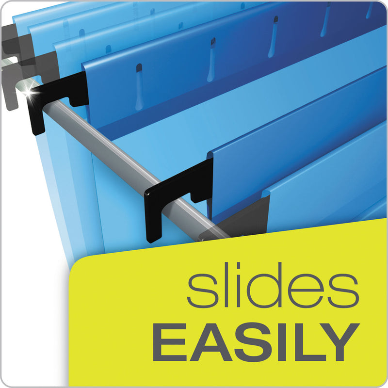Pendaflex SureHook Reinforced Extra-Capacity Hanging Box File, 1 Section, 2" Capacity, Legal Size, 1/5-Cut Tabs, Blue, 25/Box