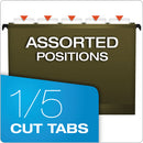 Pendaflex Standard Green Hanging Folders, Letter Size, 1/5-Cut Tabs, Standard Green, 25/Box