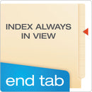 Pendaflex Manila End Tab Expanding Fastener Folders, 2-Ply Tabs, 1 Fastener, Letter Size, 11-pt Manila Exterior, 50/Box