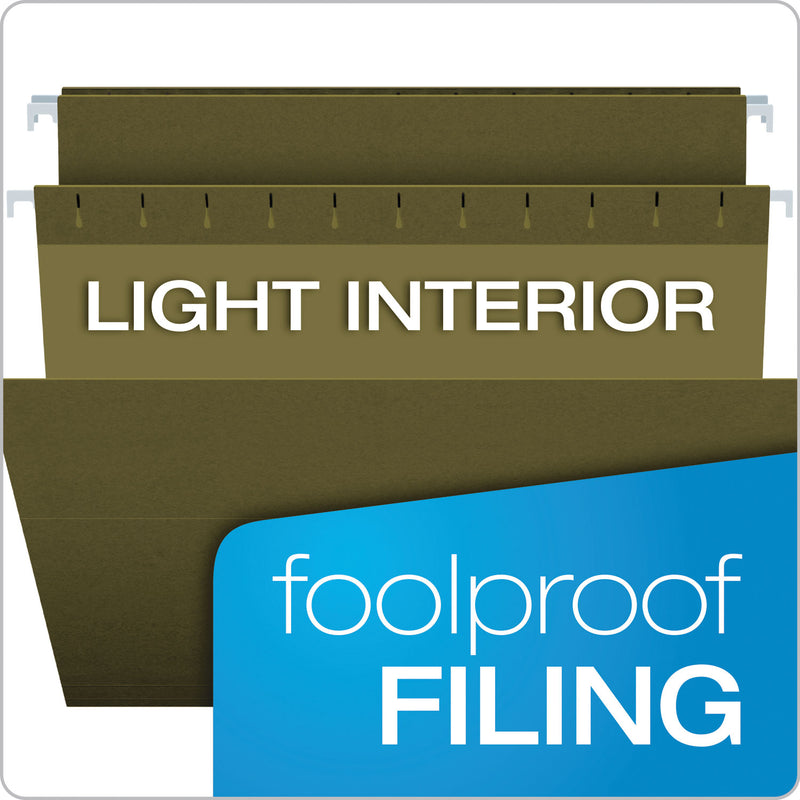 Pendaflex Standard Green Hanging Folders, Legal Size, 1/3-Cut Tabs, Standard Green, 25/Box