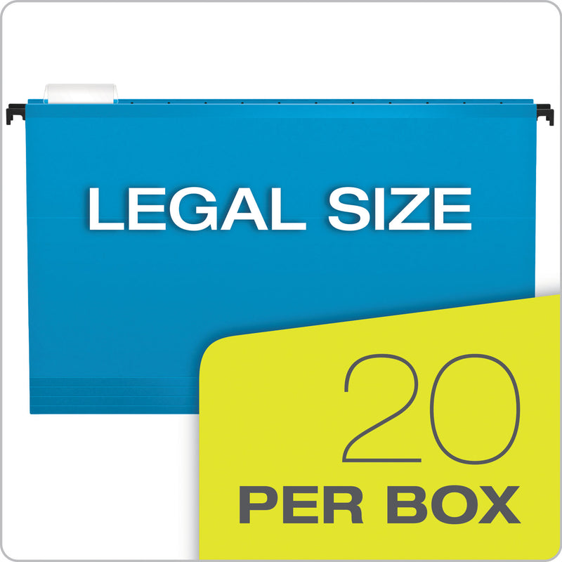 Pendaflex SureHook Hanging Folders, Legal Size, 1/5-Cut Tabs, Assorted Colors, 20/Box
