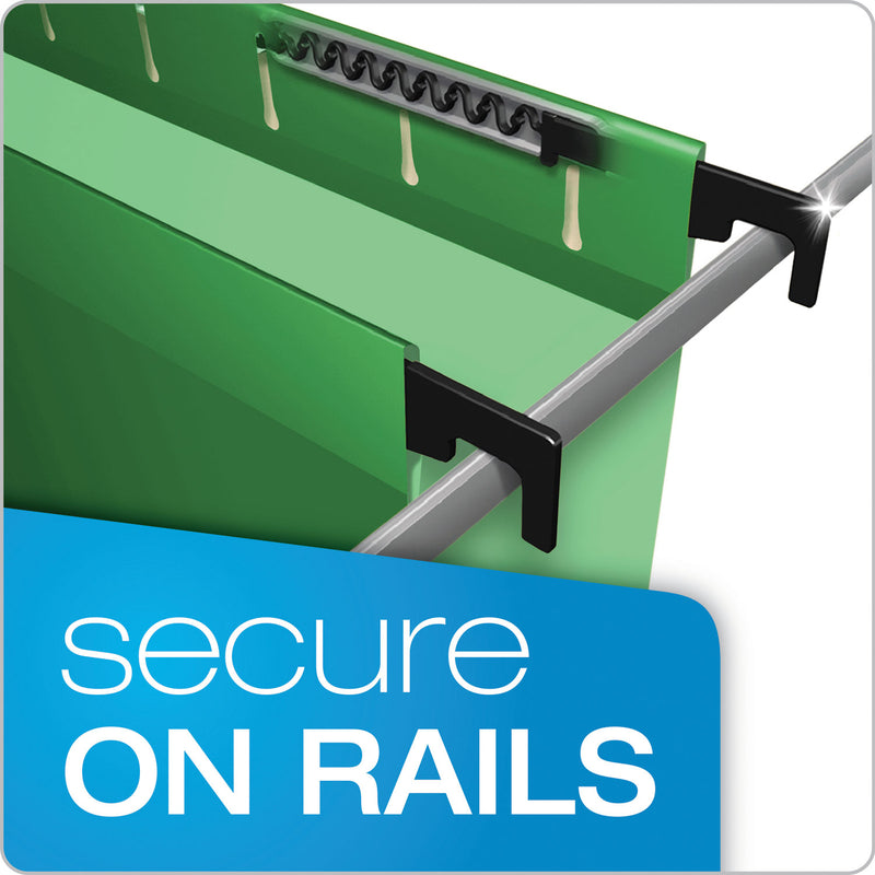 Pendaflex SureHook Hanging Folders, Legal Size, 1/5-Cut Tabs, Bright Green, 20/Box