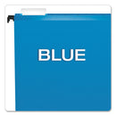 Pendaflex SureHook Hanging Folders, Legal Size, 1/5-Cut Tabs, Blue, 20/Box