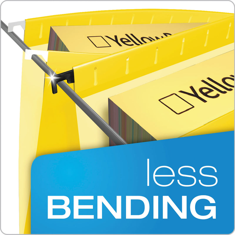 Pendaflex SureHook Hanging Folders, Legal Size, 1/5-Cut Tabs, Yellow, 20/Box