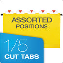 Pendaflex SureHook Hanging Folders, Legal Size, 1/5-Cut Tabs, Yellow, 20/Box