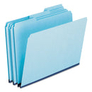 Pendaflex Pressboard Expanding File Folders, 1/3-Cut Tabs: Assorted, Letter Size, 1" Expansion, Blue, 25/Box