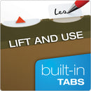 Pendaflex Ready-Tab Extra Capacity Reinforced Colored Hanging Folders, Letter Size, 1/5-Cut Tabs, Standard Green, 20/Box