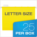 Pendaflex Ready-Tab Colored Reinforced Hanging Folders, Letter Size, 1/5-Cut Tabs, Yellow, 25/Box