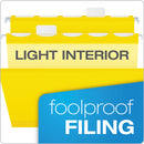 Pendaflex Ready-Tab Colored Reinforced Hanging Folders, Letter Size, 1/5-Cut Tabs, Yellow, 25/Box