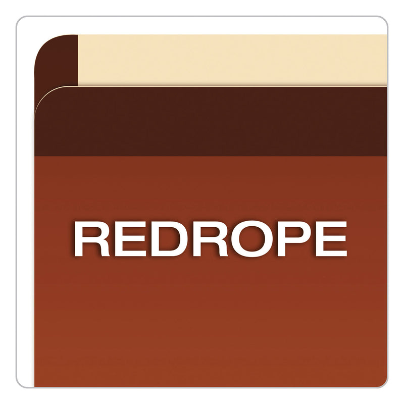 Pendaflex Premium Reinforced Expanding File Pockets, 5.25" Expansion, Letter Size, Red Fiber, 5/Box