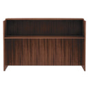 Alera Valencia Series Reception Desk with Transaction Counter, 71" x 35.5" x 42.5", Modern Walnut