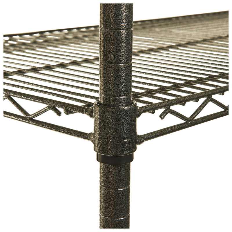 Alera Wire Shelving Starter Kit, Four-Shelf, 36w x 24d x 72h, Black Anthracite