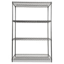 Alera Wire Shelving Starter Kit, Four-Shelf, 48w x 24d x 72h, Black Anthracite