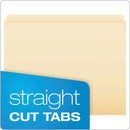 Pendaflex Manila File Folders, Straight Tabs, Letter Size, 0.75" Expansion, Manila, 100/Box