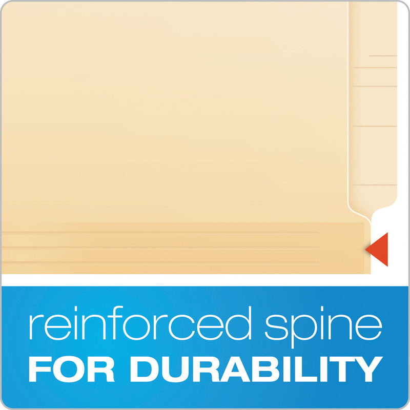 Pendaflex Manila Laminated Spine Shelf File Folders, Straight Tabs, Letter Size, Manila, 100/Box
