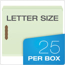 Pendaflex Heavy-Duty Pressboard Folders w/ Embossed Fasteners, Letter Size, Green, 25/Box