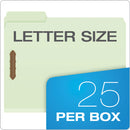 Pendaflex Heavy-Duty Pressboard Folders w/ Embossed Fasteners, Letter Size, Green, 25/Box