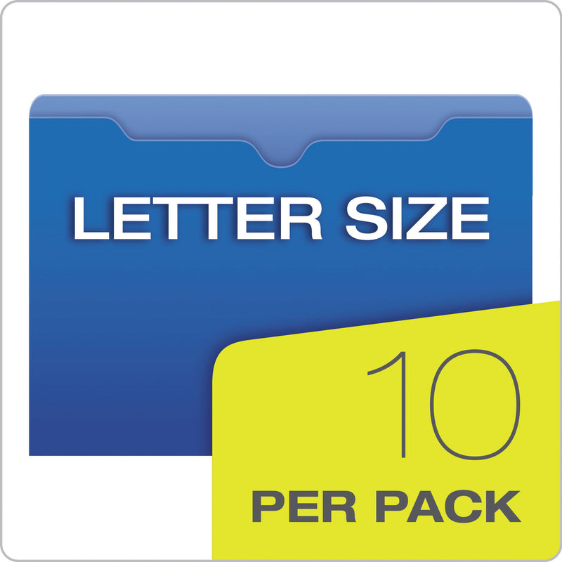 Pendaflex Poly File Jackets, Straight Tab, Letter Size, Assorted Colors, 10/Pack