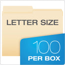 Pendaflex Manila File Folders, 1/2-Cut Tabs: Assorted, Letter Size, 0.75" Expansion, Manila, 100/Box