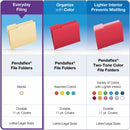 Pendaflex Manila File Folders, Straight Tabs, Legal Size, 0.75" Expansion, Manila, 100/Box