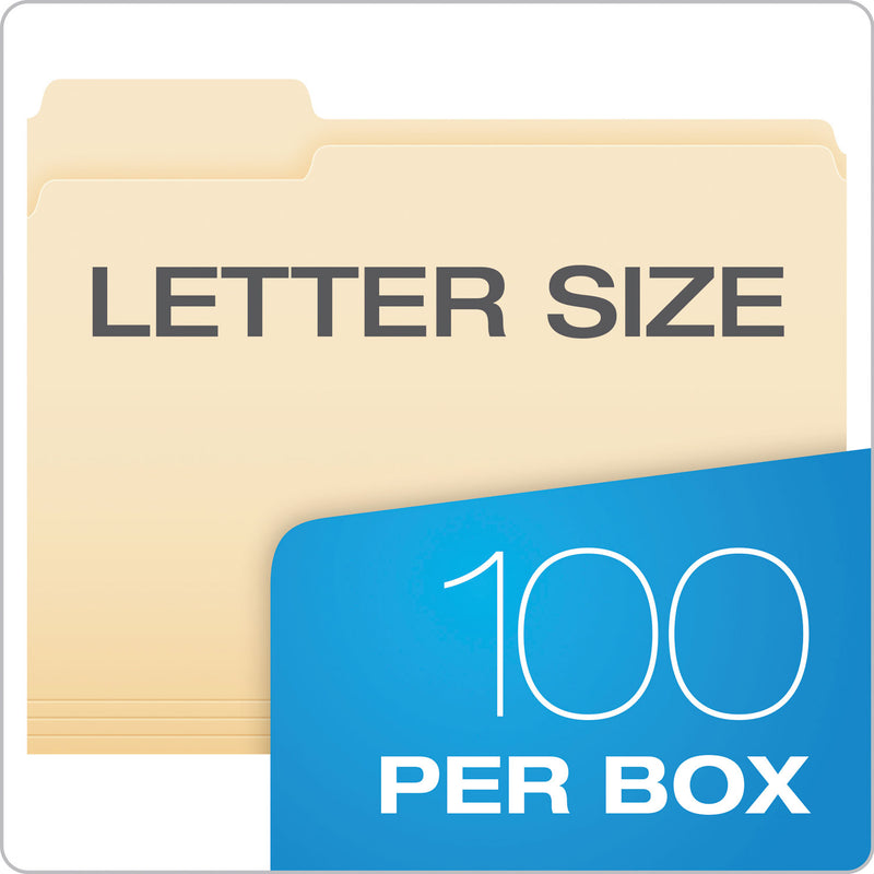 Pendaflex Manila File Folders, 1/3-Cut Tabs: Left Position, Letter Size, 0.75" Expansion, Manila, 100/Box