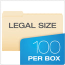 Pendaflex Manila File Folders, 1/3-Cut Tabs: Assorted, Legal Size, 0.75" Expansion, Manila, 100/Box