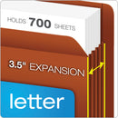 Pendaflex Heavy-Duty End Tab File Pockets, 3.5" Expansion, Legal Size, Red Fiber, 10/Box