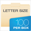 Pendaflex Manila File Folders, 1/3-Cut Tabs: Center Position, Letter Size, 0.75" Expansion, Manila, 100/Box