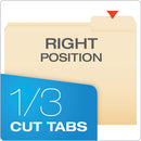 Pendaflex Manila File Folders, 1/3-Cut Tabs: Right Position, Letter Size, 0.75" Expansion, Manila, 100/Box