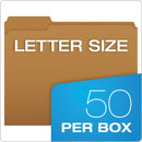 Pendaflex Kraft Fastener Folders, 1/3-Cut Tabs: Assorted, 1 Fastener, Letter Size, Kraft Exterior, 50/Box