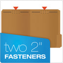 Pendaflex Kraft Fastener Folders, 1/3-Cut Tabs: Assorted, 2 Fasteners, Letter Size, Kraft Exterior, 50/Box