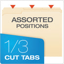 Pendaflex Manila Fastener Folders, 1/3-Cut Tabs: Assorted, 1 Fastener, Letter Size, Manila Exterior, 50/Box