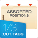 Pendaflex Manila Fastener Folders, 1/3-Cut Tabs: Assorted, 2 Fasteners, Legal Size, Manila Exterior, 50/Box