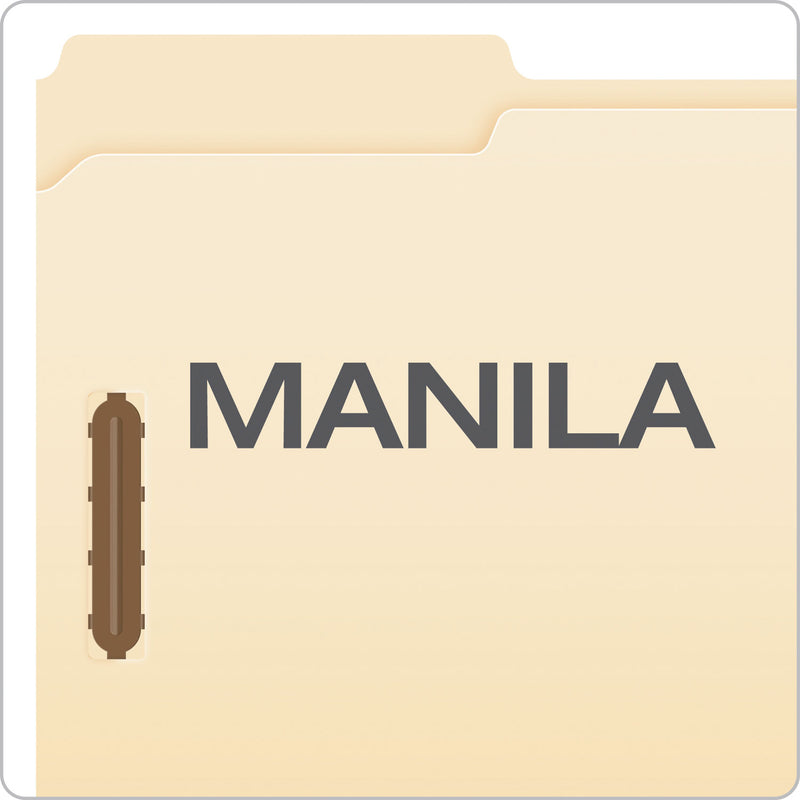 Pendaflex Manila Fastener Folders, 1/3-Cut Tabs: Assorted, 2 Fasteners, Legal Size, Manila Exterior, 50/Box
