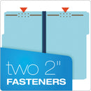 Pendaflex Heavy-Duty Pressboard Folders with Embossed Fasteners, Legal Size, Blue, 25/Box