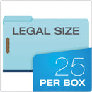 Pendaflex Heavy-Duty Pressboard Folders with Embossed Fasteners, Legal Size, Blue, 25/Box