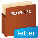 Pendaflex Pocket File, 3.5" Expansion, Letter Size, Red Fiber