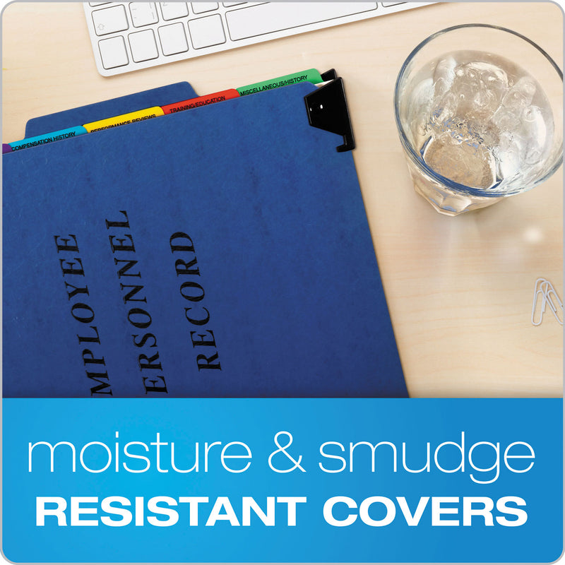 Pendaflex Hanging-Style Personnel Folders, 5 Dividers with 1/5-Cut Tabs, Letter Size, 1/3-Cut Exterior Tabs, Blue